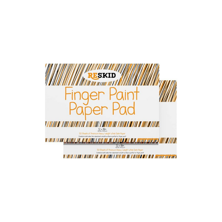 Reskid Finger Paint Paper Pad (12 x 18 inches) - 50 Sheets, 2-Pack - Kids Art Supplies, Fingerpaint Paper for Toddlers and Kids, Paint Pad for Kids, Kids Art Paper